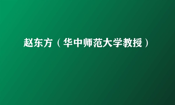 赵东方（华中师范大学教授）