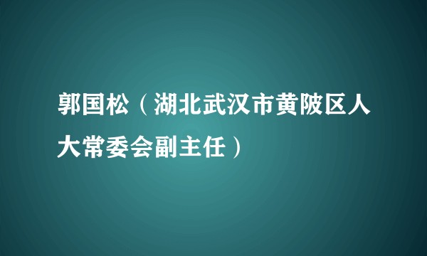 郭国松（湖北武汉市黄陂区人大常委会副主任）