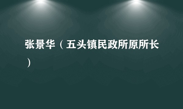 张景华(五头镇民政所原所长)