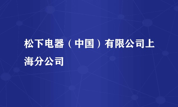 松下电器（中国）有限公司上海分公司