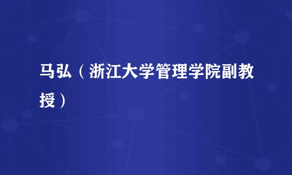 马弘（浙江大学管理学院副教授）