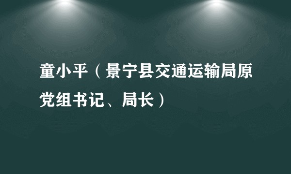 童小平（景宁县交通运输局原党组书记、局长）