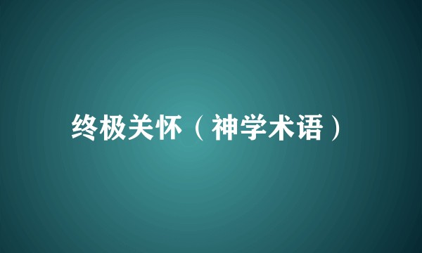终极关怀（神学术语）