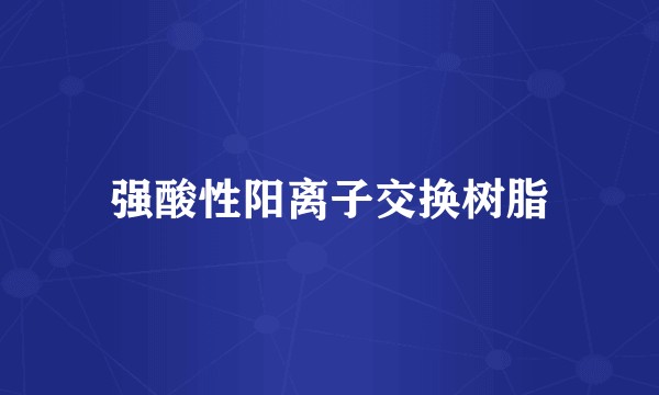 强酸性阳离子交换树脂