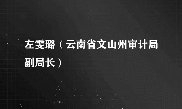 左雯璐（云南省文山州审计局副局长）