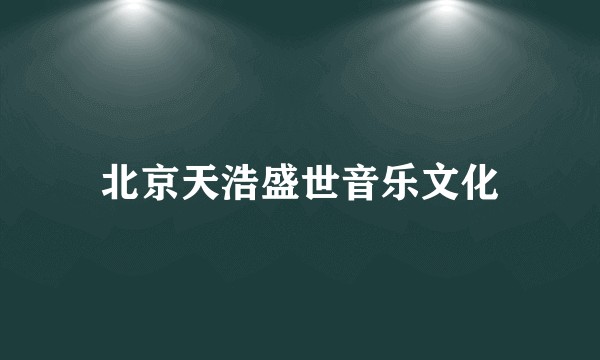 北京天浩盛世音乐文化