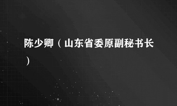 陈少卿（山东省委原副秘书长）
