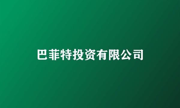 巴菲特投资有限公司