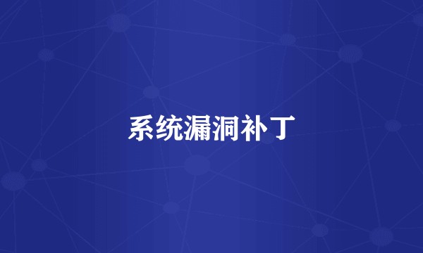 系统漏洞补丁
