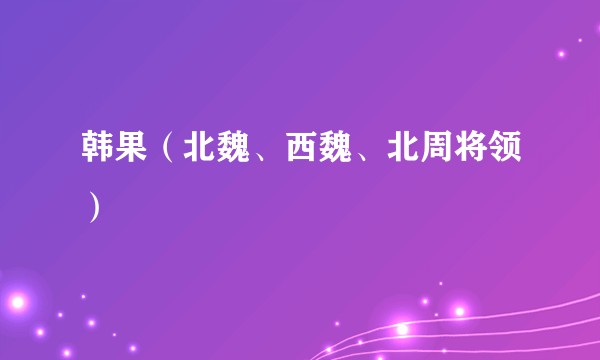 韩果（北魏、西魏、北周将领）