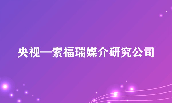 央视—索福瑞媒介研究公司