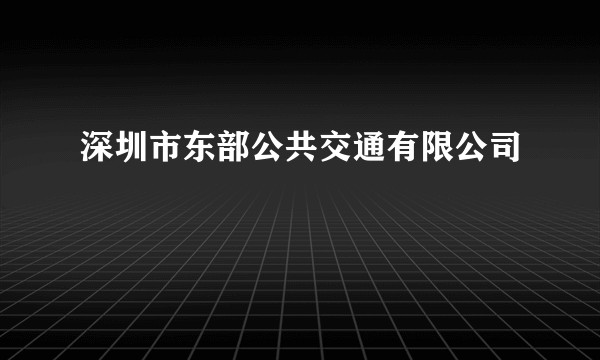 深圳市东部公共交通有限公司