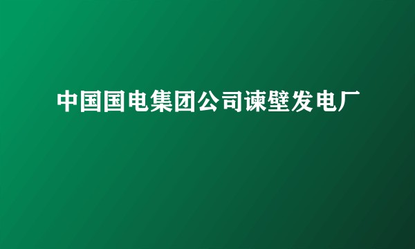 中国国电集团公司谏壁发电厂