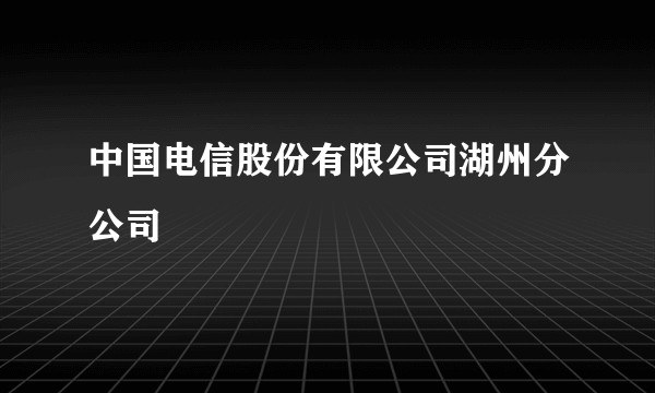 中国电信股份有限公司湖州分公司