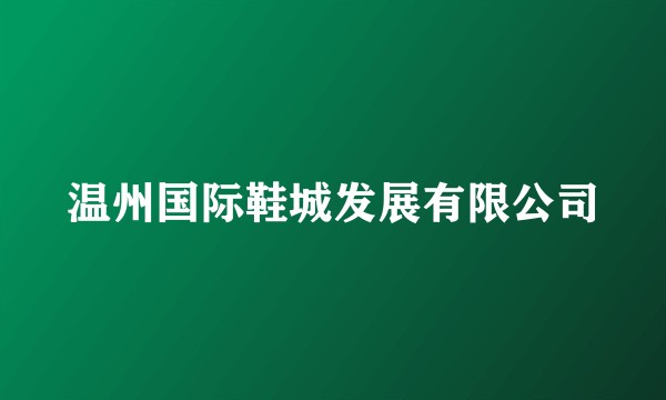 温州国际鞋城发展有限公司