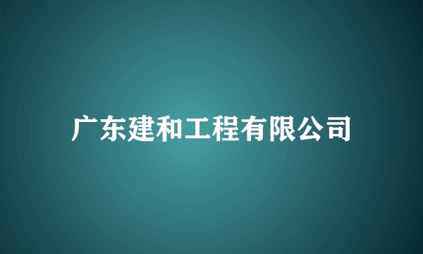 广东建和工程有限公司