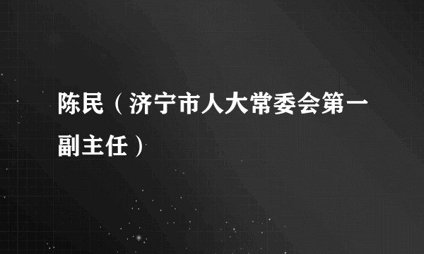陈民（济宁市人大常委会第一副主任）