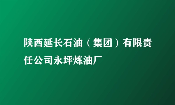 陕西延长石油(集团)有限责任公司永坪炼油厂