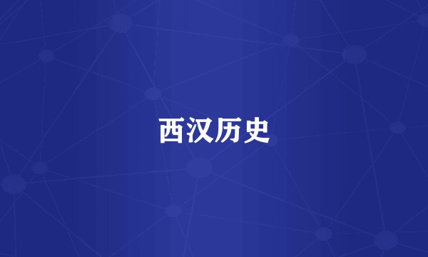 西汉历史