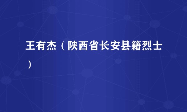 王有杰（陕西省长安县籍烈士）
