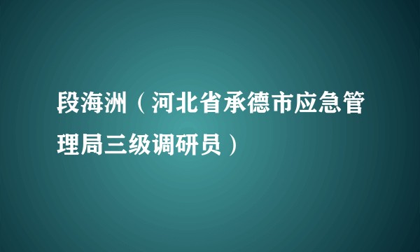 段海洲（河北省承德市应急管理局三级调研员）