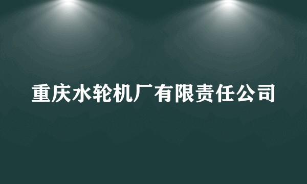 重庆水轮机厂有限责任公司