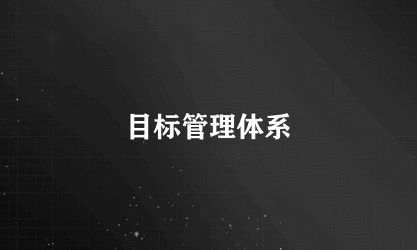 目标管理体系