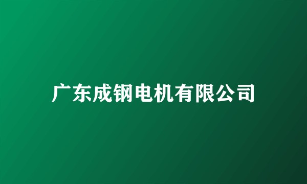 广东成钢电机有限公司