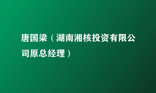 唐国梁（湖南湘核投资有限公司原总经理）