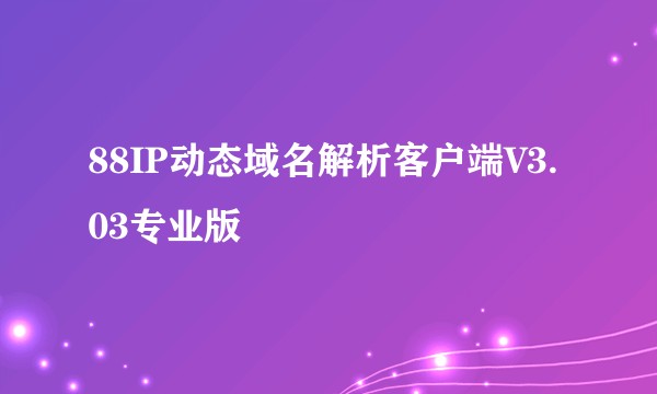 88IP动态域名解析客户端V3.03专业版