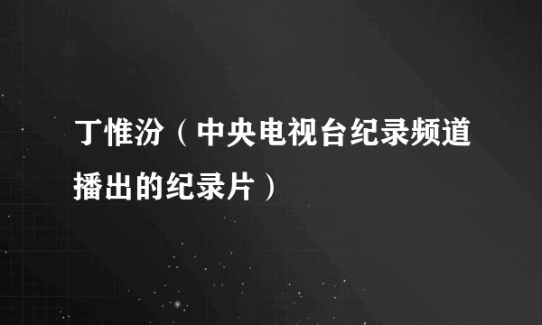 丁惟汾（中央电视台纪录频道播出的纪录片）