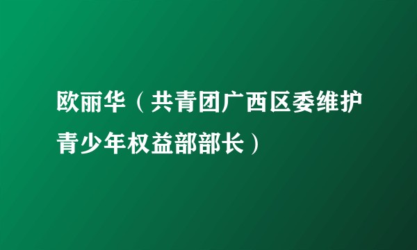 欧丽华（共青团广西区委维护青少年权益部部长）