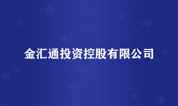 金汇通投资控股有限公司
