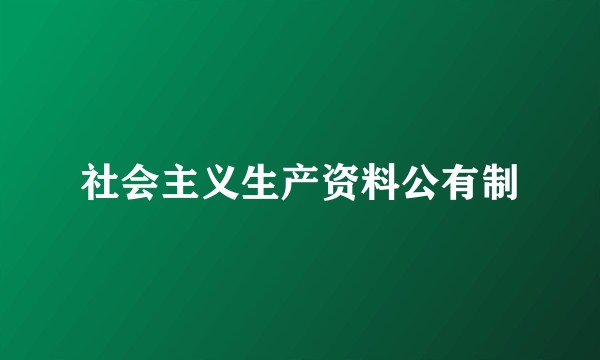 社会主义生产资料公有制