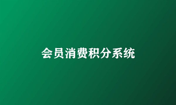 会员消费积分系统