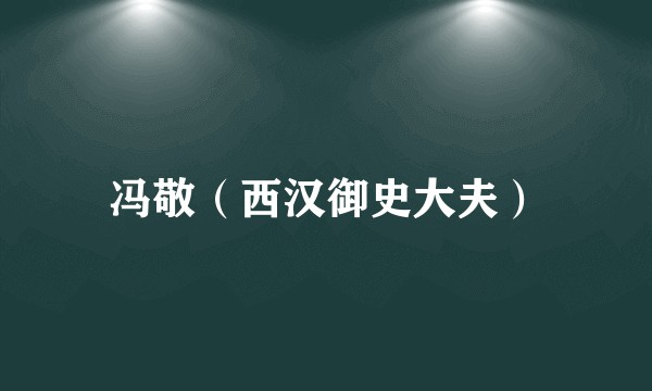 冯敬（西汉御史大夫）