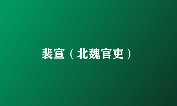 裴宣（北魏官吏）