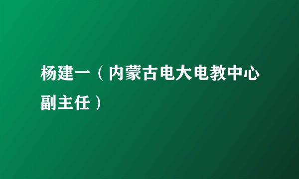 杨建一（内蒙古电大电教中心副主任）