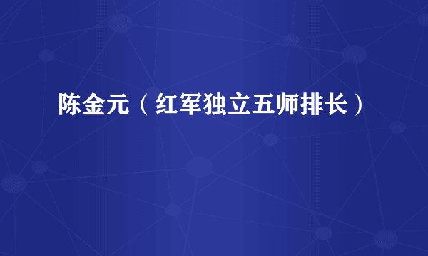 陈金元(红军独立五师排长)