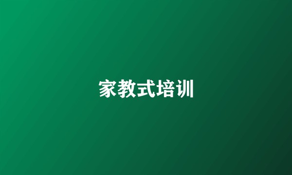 家教式培训