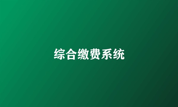 综合缴费系统