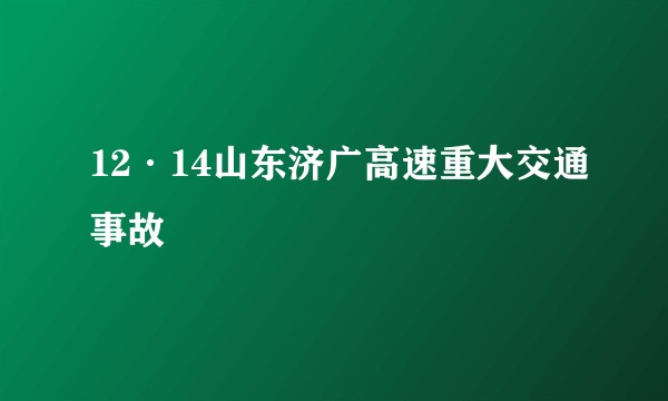 12·14山东济广高速重大交通事故