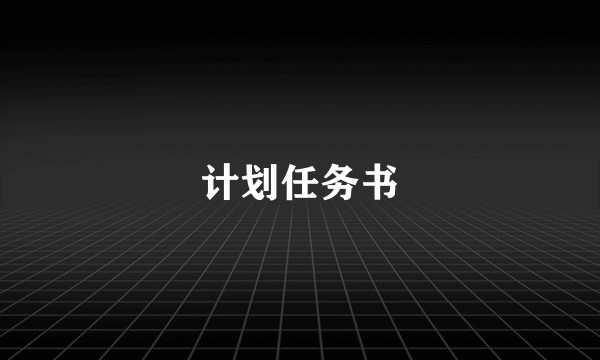 计划任务书