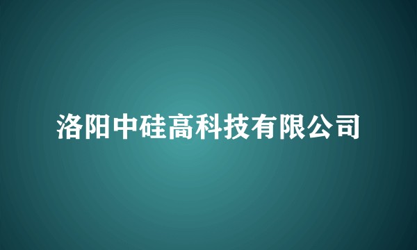 洛阳中硅高科技有限公司
