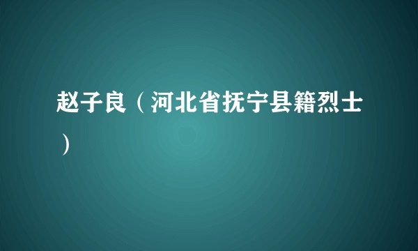 赵子良（河北省抚宁县籍烈士）