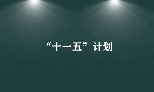 “十一五”计划