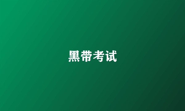黑带考试