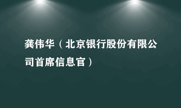 龚伟华（北京银行股份有限公司首席信息官）