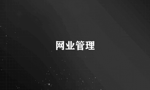 网业管理