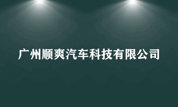 广州顺爽汽车科技有限公司